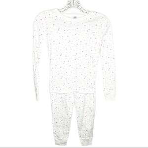 Girls Mini Boden White Pink Stars Pajama Set 11Y